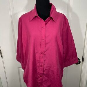 Blair Vibrant Pink Button-Up Shirt Size Large CB-109